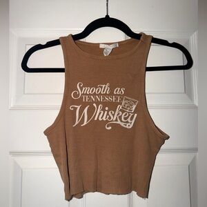 PacSun Tan Ribbed Graphic Tank Top - Smooth as Tennessee Whiskey